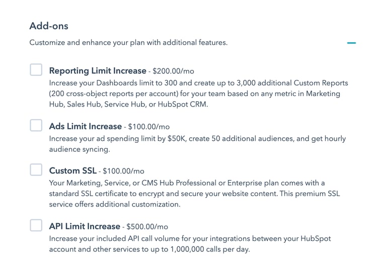 hubspot add-ons