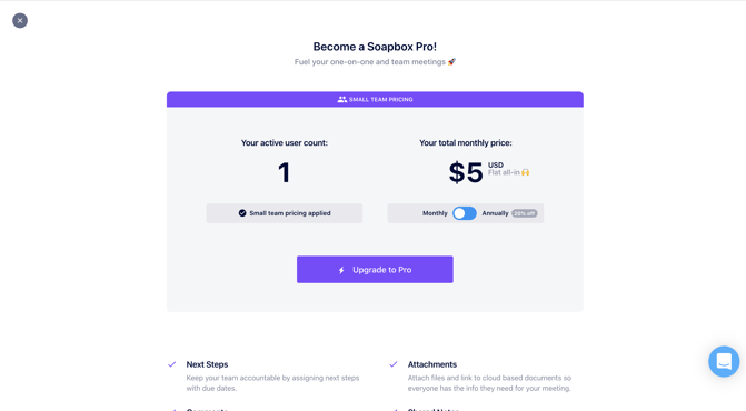 soapbox payment modal